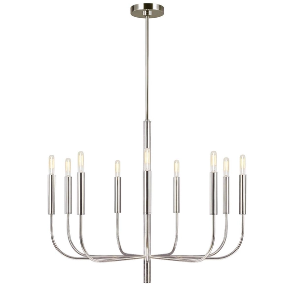 Wisząca LAMPA żyrandol Brianna FE-BRIANNA9-PN Elstead FEISS metalowa OPRAWA zwis kandelabr nikiel