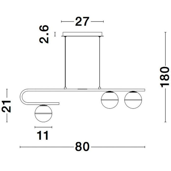 Modernistyczna LAMPA wisząca PEREZ LE41750 Luces Exclusivas metalowa OPRAWA loftowy ZWIS kule balls biae zote