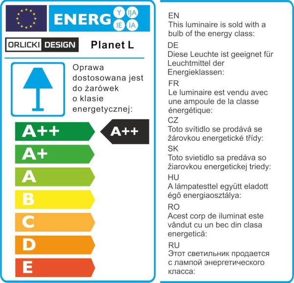 LAMPA wisząca Planet L Orlicki Design szklana OPRAWA zwis LED 7W 3000K kula ball przezroczysta