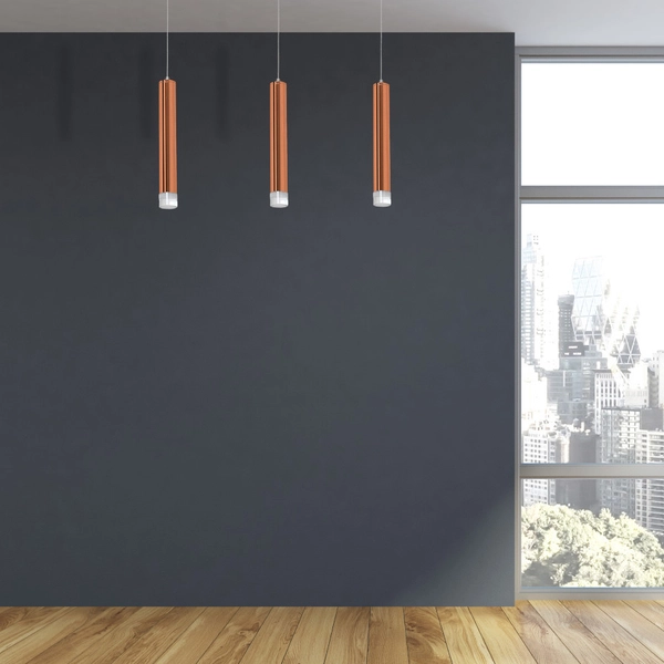 LAMPA wisząca COPPER ML985 Milagro metalowa OPRAWA zwis LED 15W 4000K listwa sufitowa miedziany