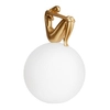 Sypialniana lampa stołowa WOMEN ST-6022-B gold Step kulista szklana biała złota