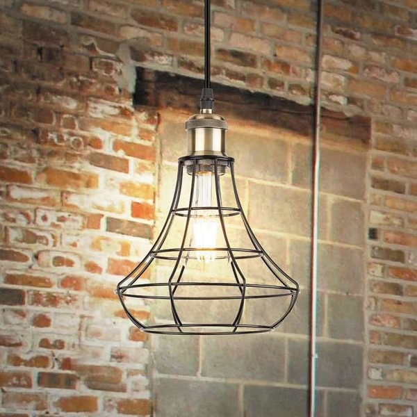 LAMPA wisząca RAMSEY 4649 Rabalux metalowa OPRAWA loftowa klatka ZWIS na kablu czarny