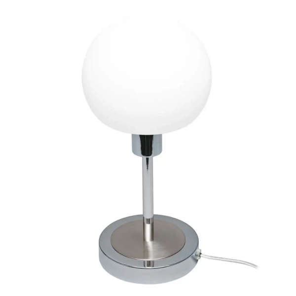 Stołowa lampa kula Cave TB-92039-CH LED 4,8W 3000K do salonu chrom biała