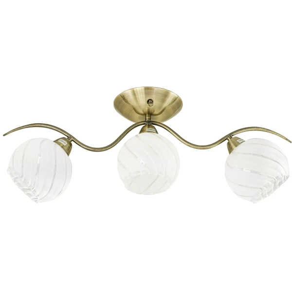 Sufitowa lampa vintage 8706/3 21QG kuliste klosze mosiądz