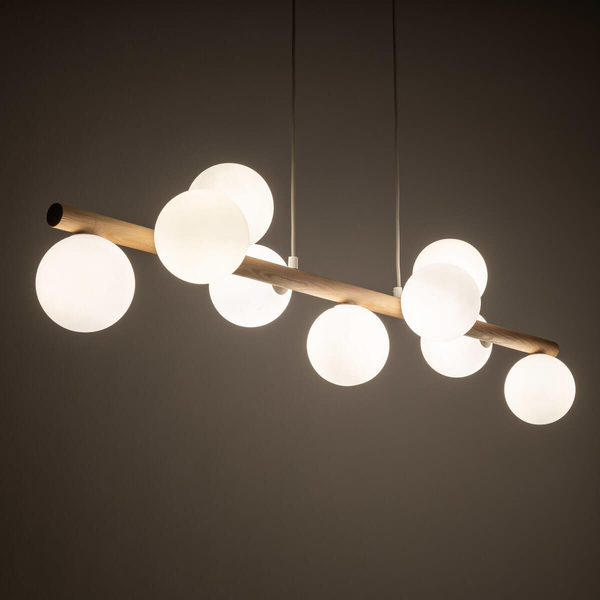 Zwisowa lampa do kuchni Estera 5906 balls kule beżowa biała