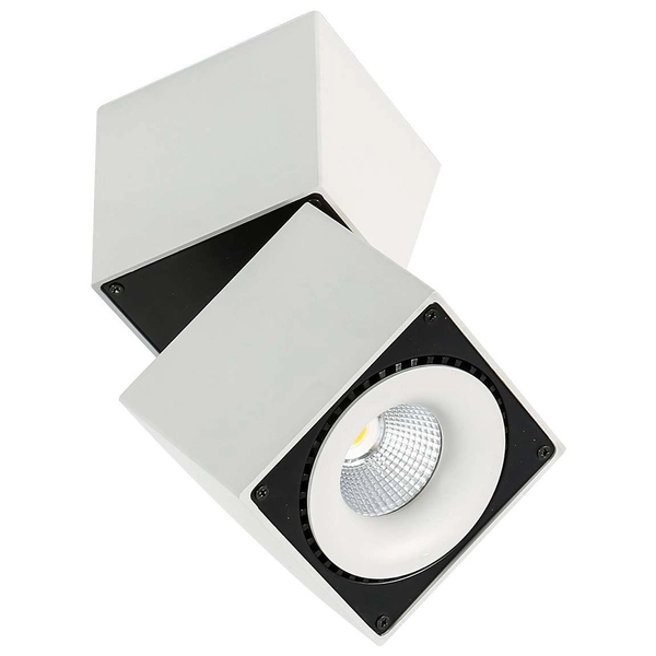 Spot LAMPA sufitowa SEVILLA SQUARE CEILING SLC7562/28W 4000K WH+BL Italux regulowana OPRAWA LED 28W reflektorek biały czarny