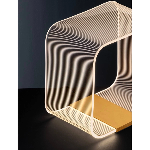 Kwadratowa lampa stołowa HUARAL LE44437 LED 14W 3000K biała złota