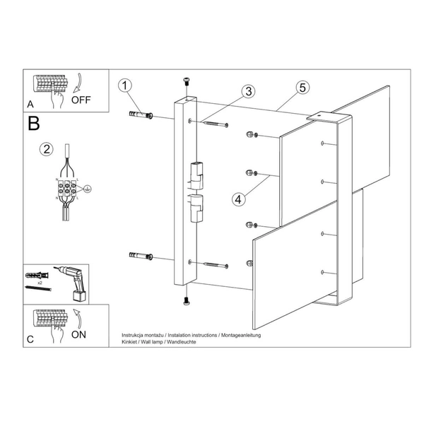Biała lampa ścienna SL.1044 szklana lampa do przedpokoju