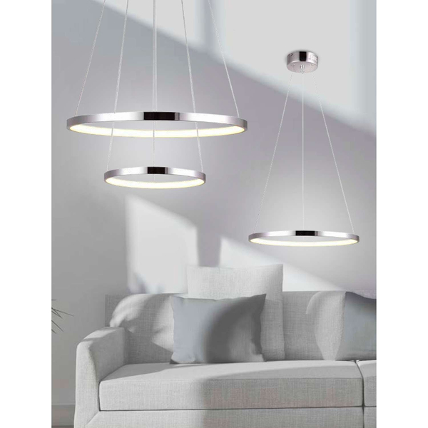 Lampa wisząca LUNE 31-64592 metalowa LED 18W 4000K pierścień ring chrom