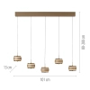 Sterowana pilotem lampa wisząca PURE FALLING RINGS brąz chrom 2504-97 5x8W 2200-5000K CCT