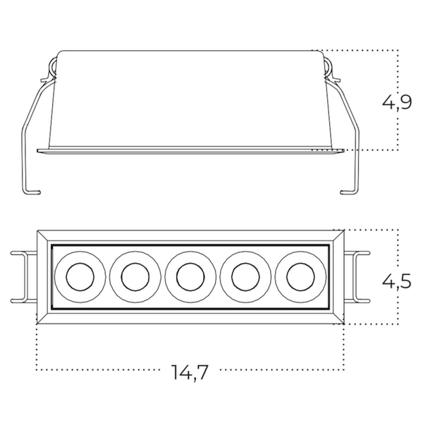 Wpustowa lampa prostokątna Tetris AZ6275 LED 10W regulacja barwy biała