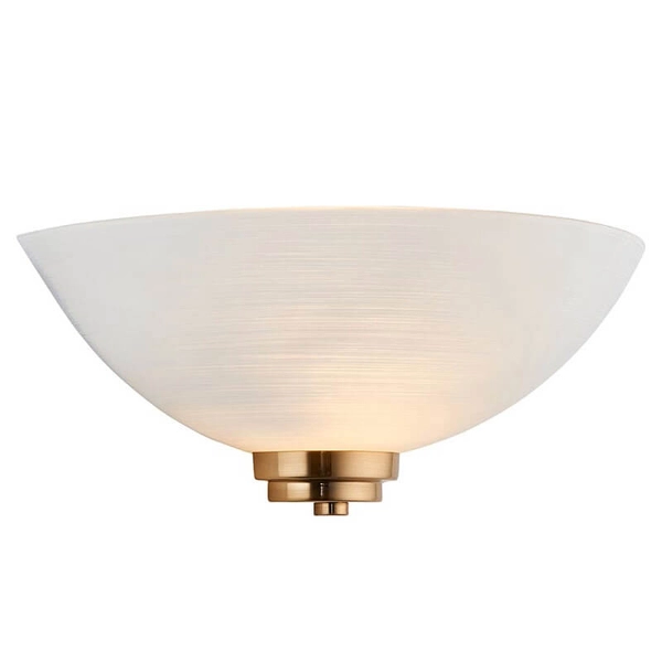 Lampa ścienna półokrągła Welles 112439 szklana biała mosiądz