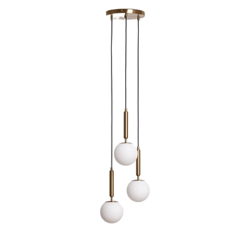 Kulista wisząca lampa Palazzo ABR-LWPAL-3XE27 szklana kule balls białe złote