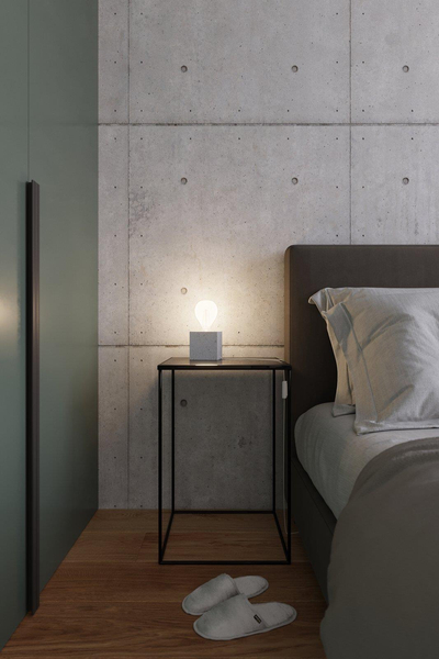 Stojąca LAMPKA betonowa ABEL SL.0683 stołowa LAMPA kostka szara