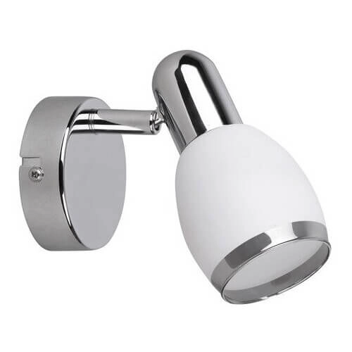 Szklana lampa ścienna ELITE 6060 do sypialni nad łóżko biała chrom