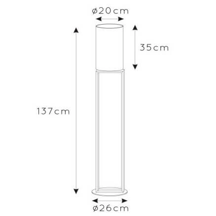 Podłogowa lampa z abażurem Herman 30762/81/38 beżowy czarny