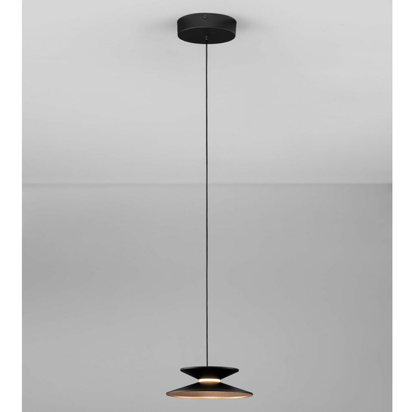 Zwisająca lampa nad stół GUANAY LE44741 LED 7W 3000K do jadalni czarna złota
