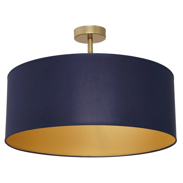 Niebieska lampa jadalniana Ben z tkaniny nad stół plafon nowoczesny