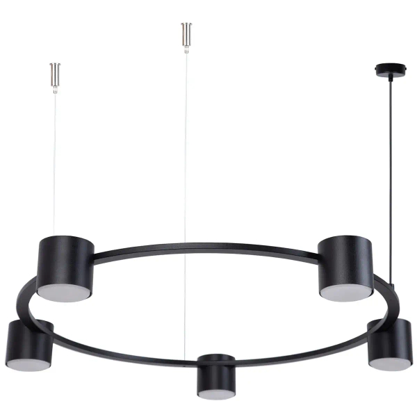 Loftowa wisząca lampa Kodo 5 41335 pierścień tubki zwis czarny