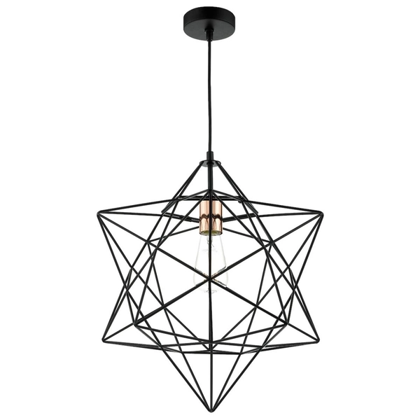 Wisząca lampa druciana Luanda 1 LUA0122 Dar Lighting gwiazda miedź czarna