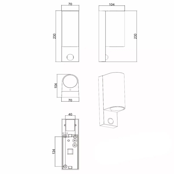Ścienna lampa zewnętrzna ZARO 69803/02/30 Lucide IP65 czarna