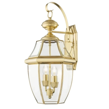 Klasyczna zewnętrzna naścienna lampka Whitley W02071AU IP23 złota