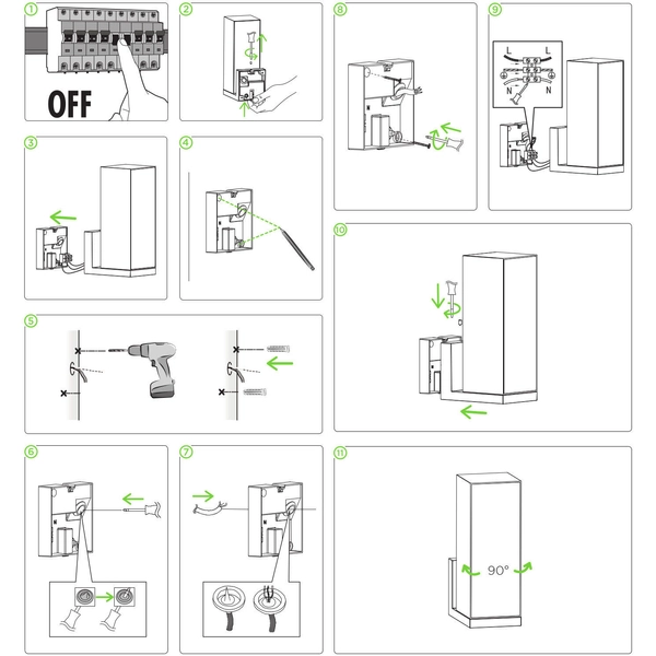 Zewnętrzna LAMPA ścienna CUBA 5193810118 Lutec metalowa OPRAWA kinkiet LED 14W 2700K - 6500K regulowany IP54 szary
