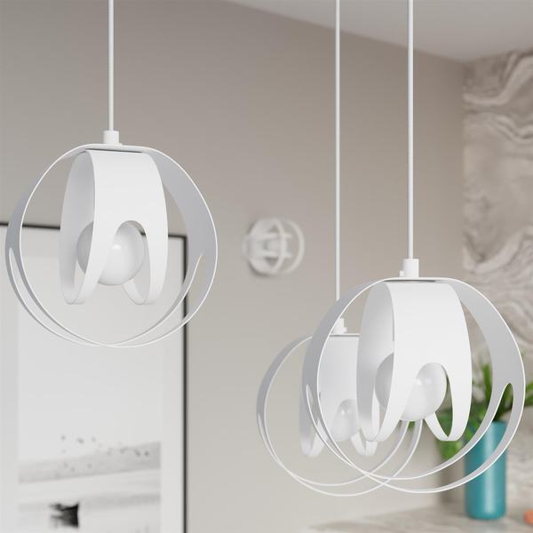Industrialna lampa wisząca SL.1084 loftowa nad łóżko biała