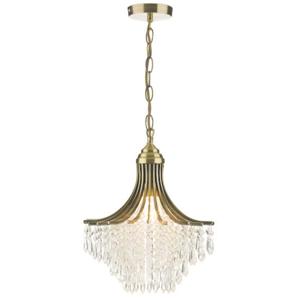 Pałacowa lampa wisząca Suri SUR0108 Dar Lighting kryształowa mosiądz