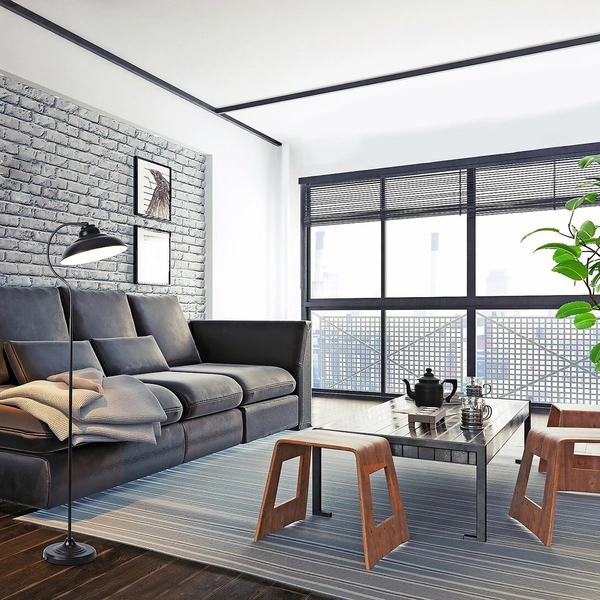 Podłogowa lampa stojąca Dragan 5310 industrial czarna retro do salonu