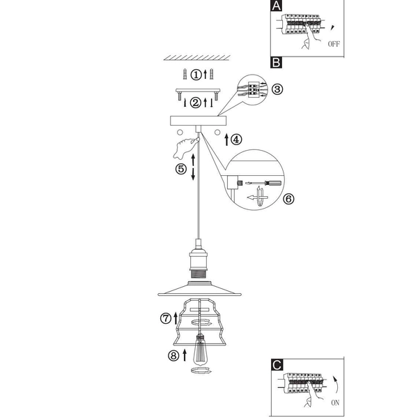 Industrialna LAMPA wisząca VIEJO 15086H Globo druciana OPRAWA zwis drut loft brąz antyczny