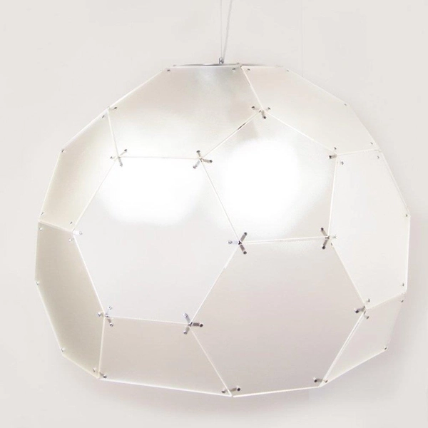 Wisząca lampa geometryczna Dome ST-4001 Step sześcian biała