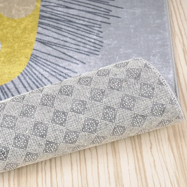 Tkaninowy dywan Lew 322852 do pokoju dziecięcego szary żółty