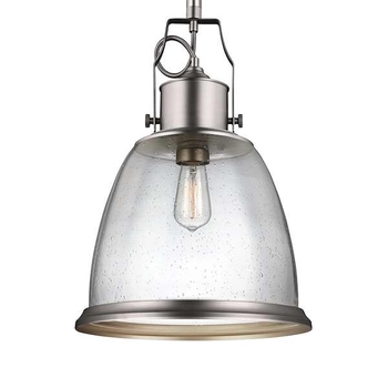 Wisząca LAMPA rustykalna FE-HOBSON-P-L-SN Elstead FEISS loftowa OPRAWA szklana ZWIS hygge nikiel przezroczysty