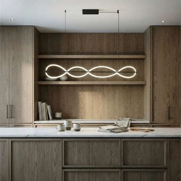 Lampa wisząca nad wyspę belka PESCARA LED 25W 3000K AZ6745 czarna biała