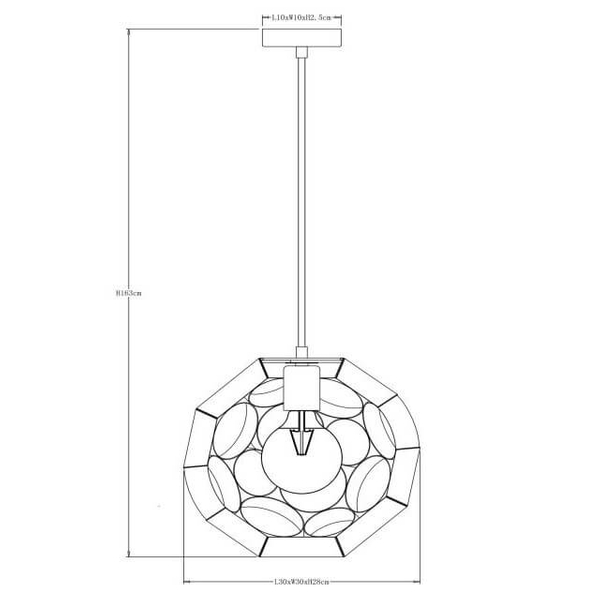 Kulista lampa wisząca Hannelore 10423/30/02 metalowa złota