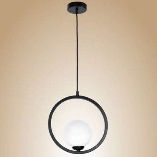Wisząca LAMPA modernistyczna BOSTON MLP5593 Milagro metalowa OPRAWA okrągła ZWIS szklana kula ball czarna biała