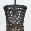 Ażurowa lampa wisząca Twyla QN-TWYLA-1P-BK tuba rattan czarny