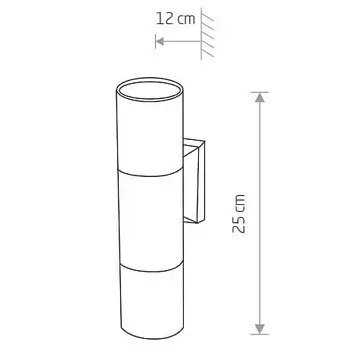 Ogrodowy kinkiet Exe 8330 ścienna lampa tuba czarna na elewację