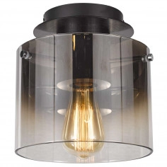 LAMPA sufitowa JAVIER MX17076-1A BK Italux szklana OPRAWA tuba przydymiona