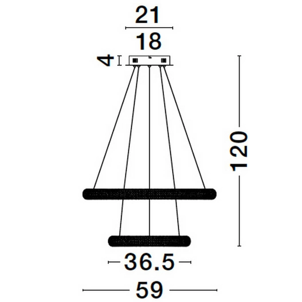 Metalowy ring wiszący Ameca LE42818 LED 41,5W 3000K złoty biały