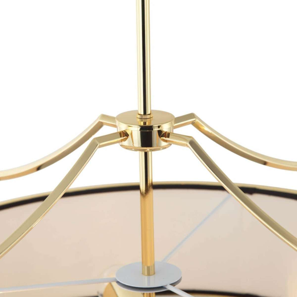LAMPA wisząca Stanza Gold Nero M Orlicki Design okrągła OPRAWA w stylu klasycznym abażurowa czarna złota