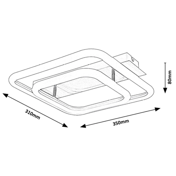 Kwadratowa lampa sufitowa Fandral LED 33W 4000K salonowa satyna
