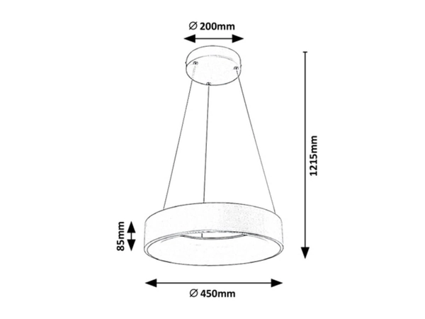 LAMPA wisząca ADELINE 3929 Rabalux metalowa OPRAWA okrągła LED 28W 3000K - 6000K zwis szary