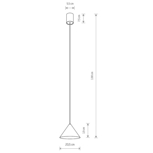 Metalowa lampa stożkowa ZENITH 11491 zwis szary błękit