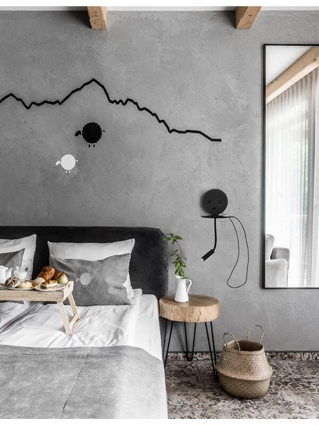 Minimalistyczna lampa ścienna Acacias do holu LED 9W czarna