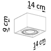 Kwadratowa lampa sufitowa SL.0883 betonowa do sypialni