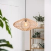 Rattanowa lampa wisząca Magali 03435/56/72 Lucide loftowa drewniana czarna
