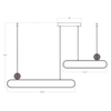 Geometryczna lampa wisząca NIKODEMO AZ5780 Azzardo LED 60W 3000K złoty