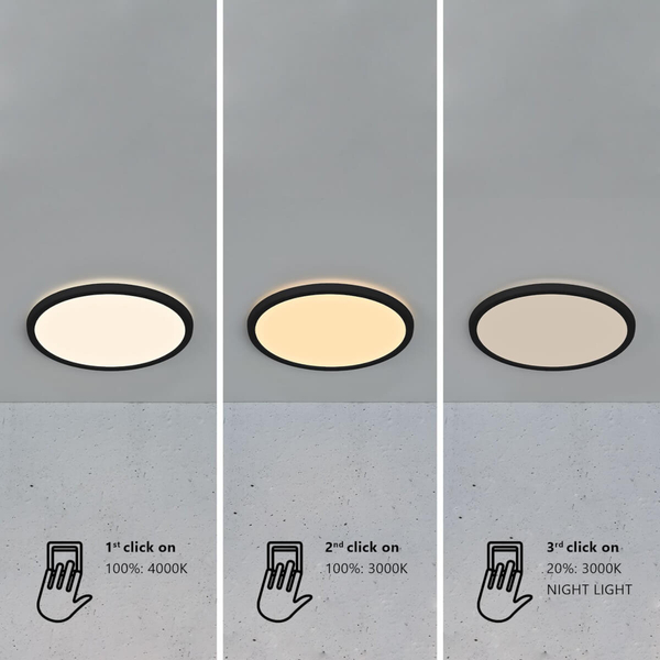 Łazienkowy plafon OJA 2015026103 LED 14,5W 3000-4000K IP54 czarny